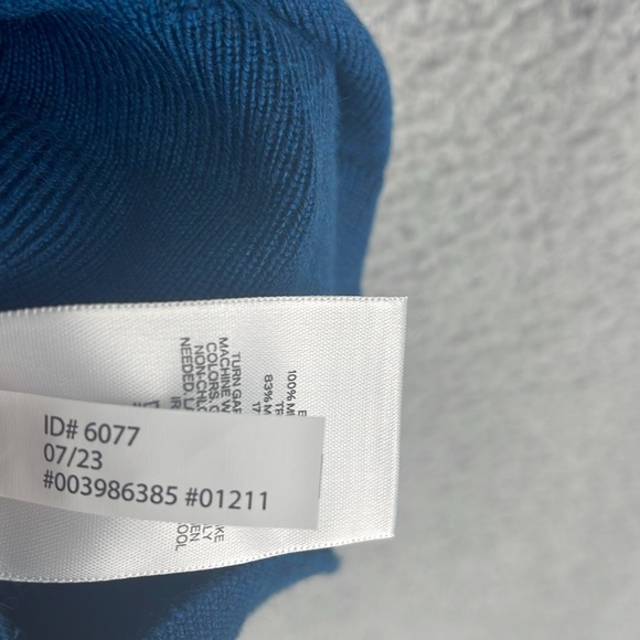 Express blue turtleneck long sleeve 100% Merino Wool sweater men’s small stretch - Picture 10 of 14